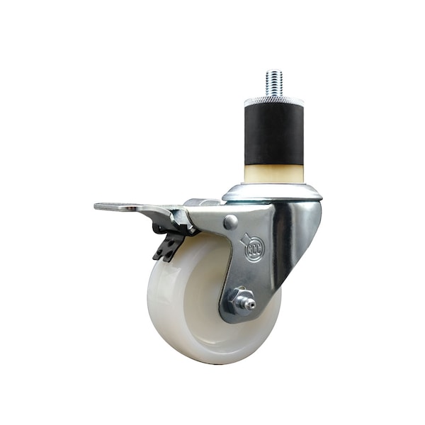 3'' SS Nylon Swivel 1-7/8'' Expand Stem Caster Total Lock Brake